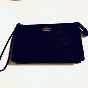 New Kate Spade Black Wristlet. 7”x 5”